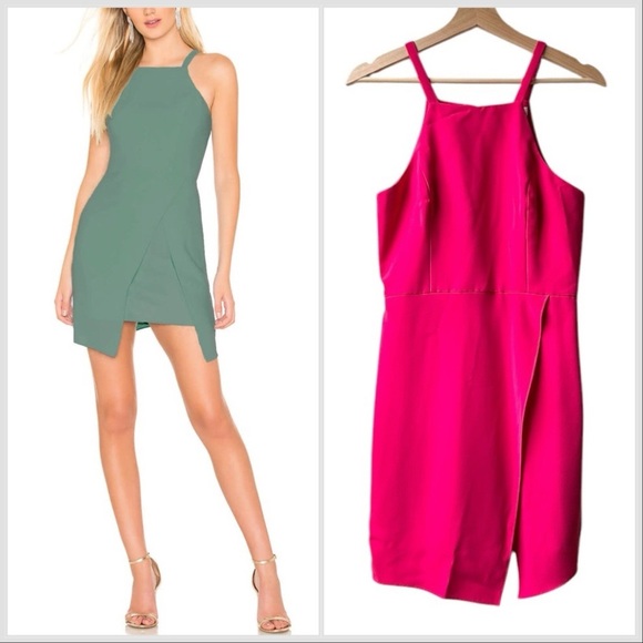 Amanda Uprichard Dresses & Skirts - Amanda Uprichard Hot Red Pink Square Strap Neck Jessamyn Mini Dress Sz S